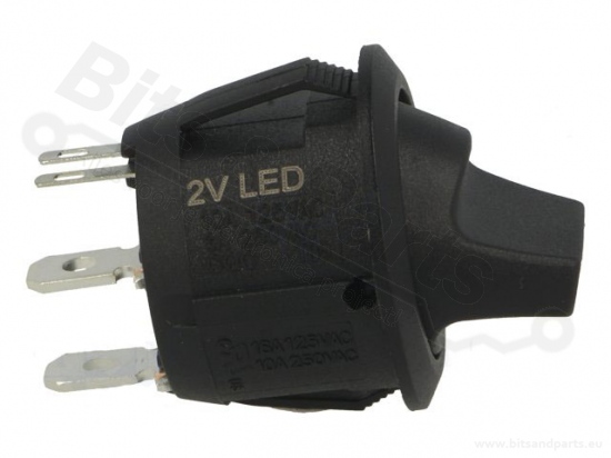 Snap-in on/off toggle switch with LED